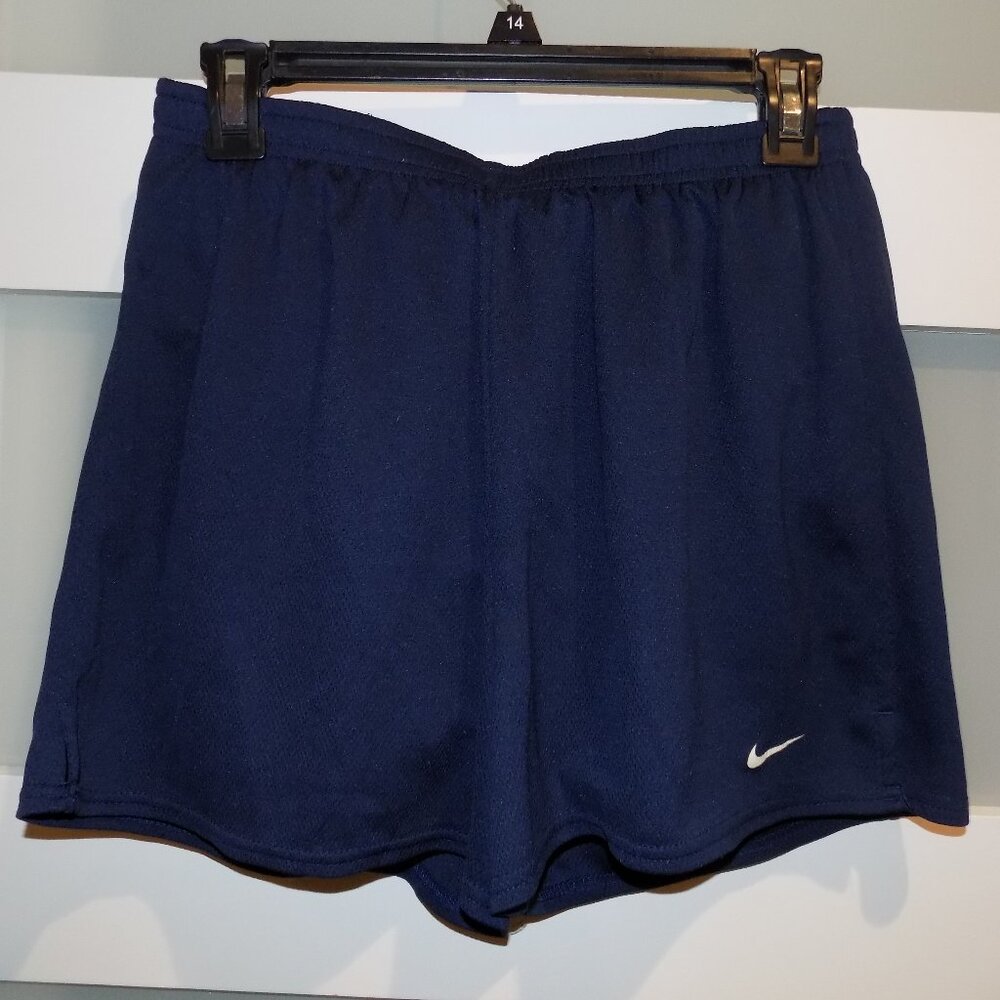Nike Navy Blue Dri-Fit Elastic Drawstring Waist Running Shorts Size L (12/14)